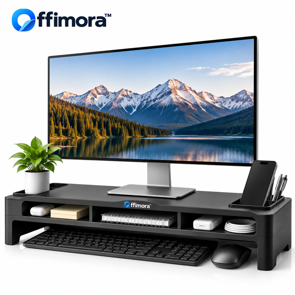 Offimora™ Monitor Riser with Desktop Storage