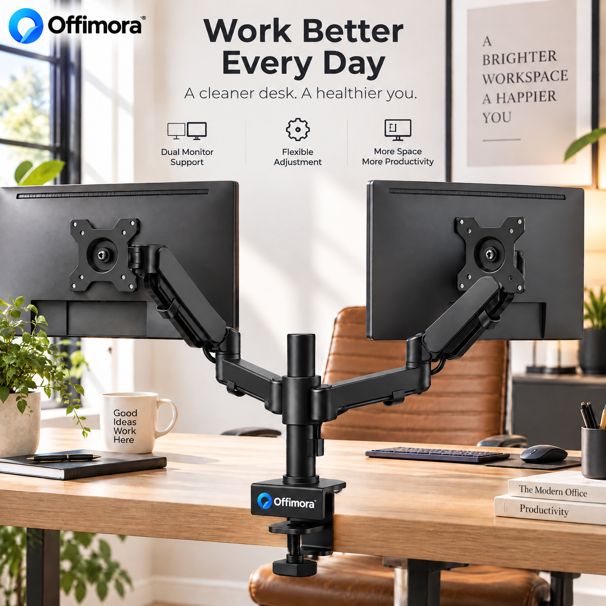 Offimora™ Dual Monitor Desk Mount