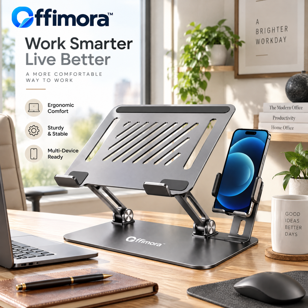 Offimora™ 2-in-1 Laptop & Phone Stand