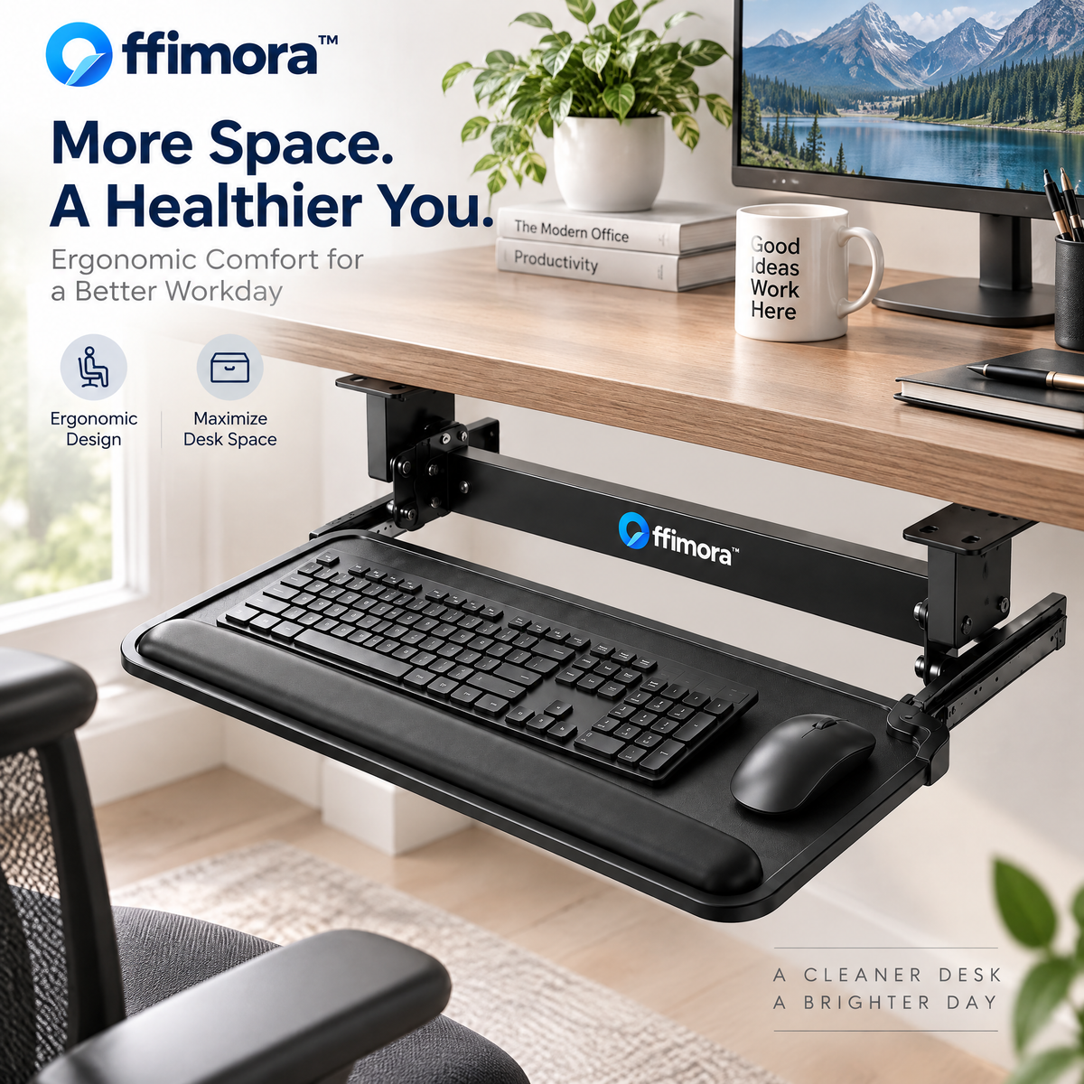 Offimora™ Adjustable Under-Desk Keyboard Tray