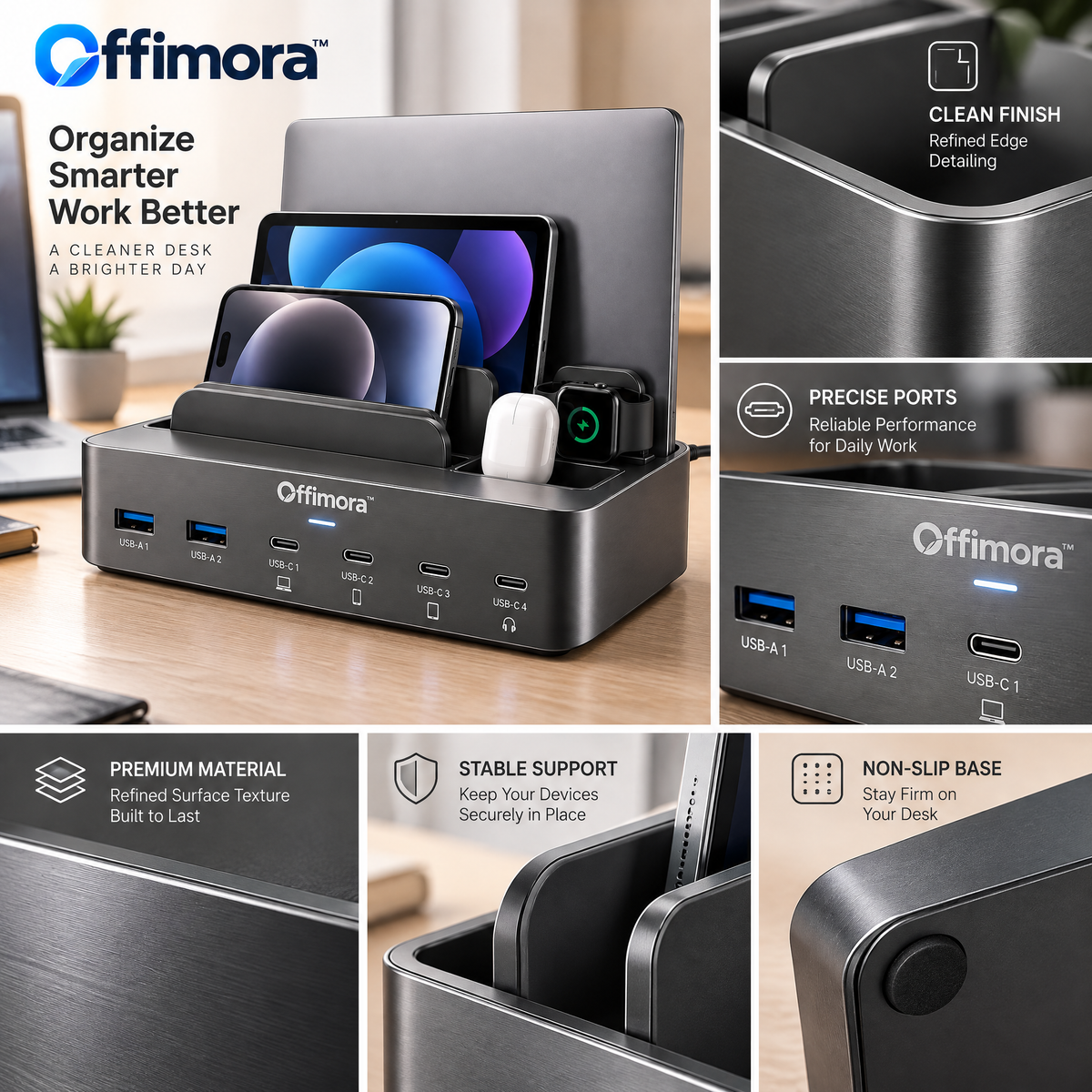 Offimora™ Desktop USB-C Charging Hub
