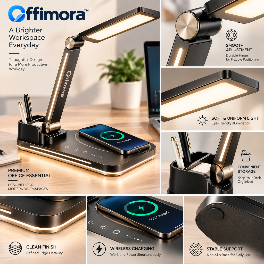 Offimora™ Wireless Charging Desk Lamp