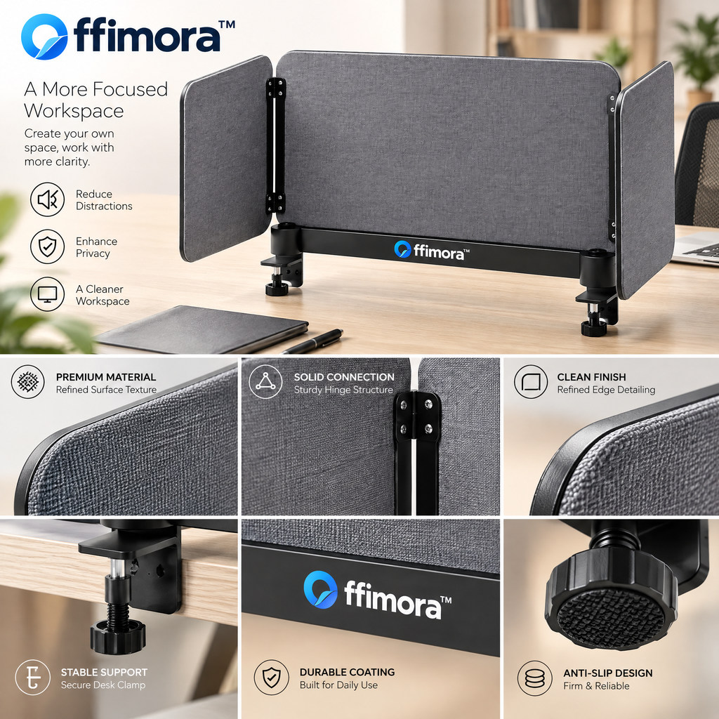 Offimora™ Adjustable Desktop Privacy Divider